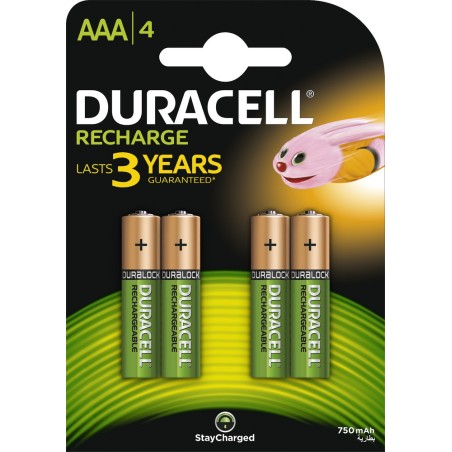 Pile rechargeable X4 LR03 AAAX4 rechargeable 750 mAh DURACELL