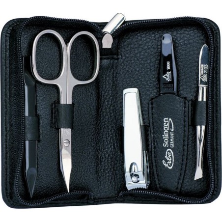 trousse-manucure-cuir-ciseauxcoupe-onglelimepince-epiler-acier-solingen-erbe