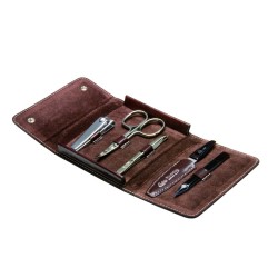 trousse-snap-button-houston-cuir-marron